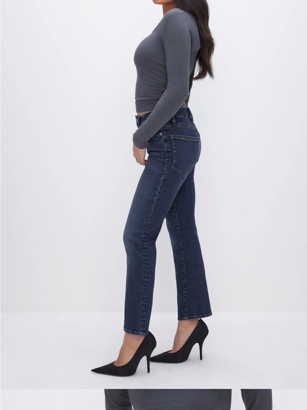 Good American NWT High-Rise Straight Women's Jeans - Dark Blue